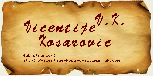 Vićentije Košarović vizit kartica